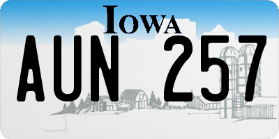 IA license plate AUN257