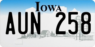 IA license plate AUN258