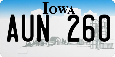 IA license plate AUN260