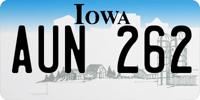 IA license plate AUN262