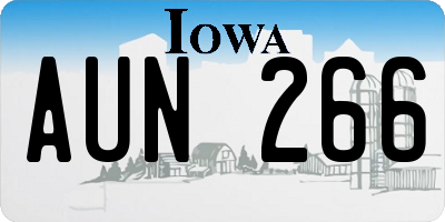 IA license plate AUN266