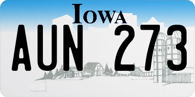 IA license plate AUN273
