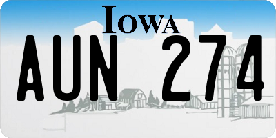 IA license plate AUN274