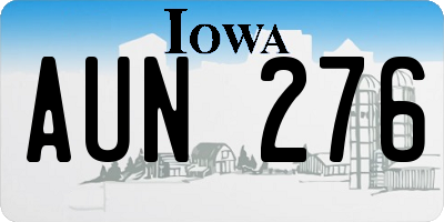IA license plate AUN276