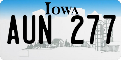 IA license plate AUN277