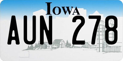 IA license plate AUN278