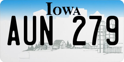 IA license plate AUN279