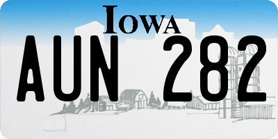 IA license plate AUN282
