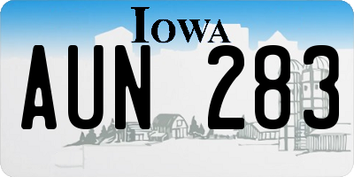 IA license plate AUN283