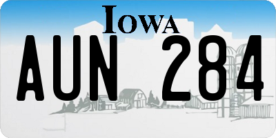 IA license plate AUN284