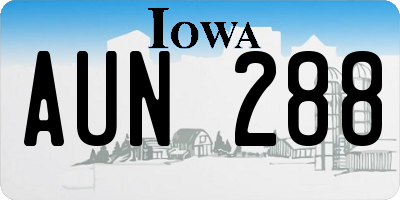 IA license plate AUN288