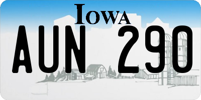 IA license plate AUN290
