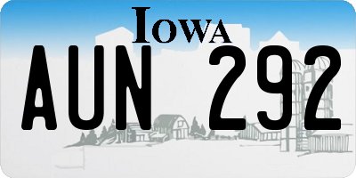 IA license plate AUN292