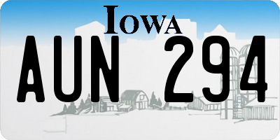 IA license plate AUN294