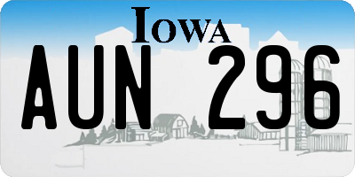 IA license plate AUN296