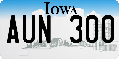 IA license plate AUN300