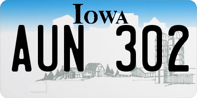 IA license plate AUN302
