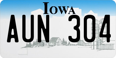 IA license plate AUN304