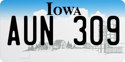 IA license plate AUN309