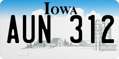 IA license plate AUN312