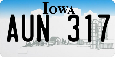 IA license plate AUN317