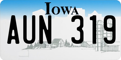 IA license plate AUN319