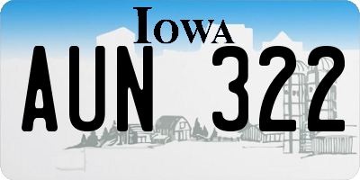 IA license plate AUN322