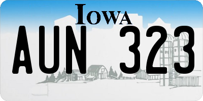 IA license plate AUN323