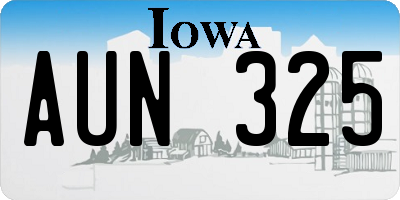 IA license plate AUN325