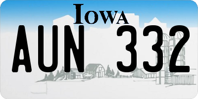 IA license plate AUN332