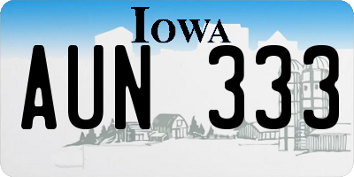 IA license plate AUN333