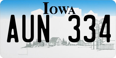 IA license plate AUN334
