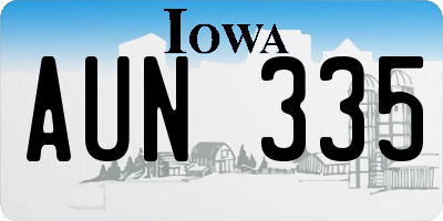IA license plate AUN335
