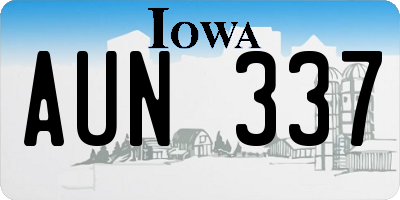 IA license plate AUN337