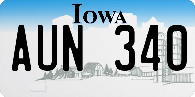 IA license plate AUN340