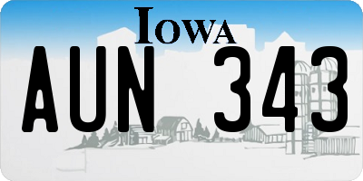 IA license plate AUN343