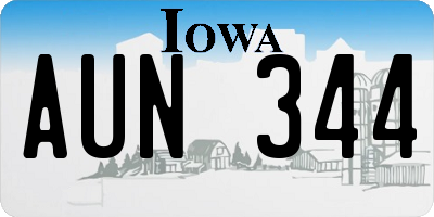 IA license plate AUN344