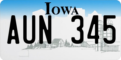 IA license plate AUN345