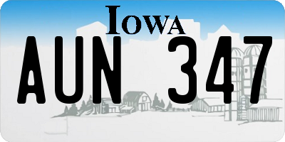 IA license plate AUN347