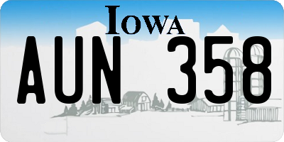 IA license plate AUN358