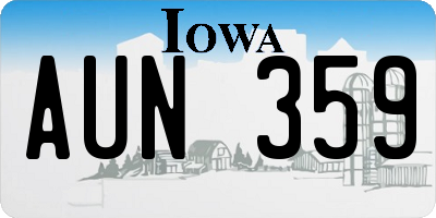 IA license plate AUN359