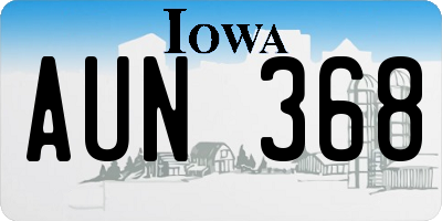 IA license plate AUN368