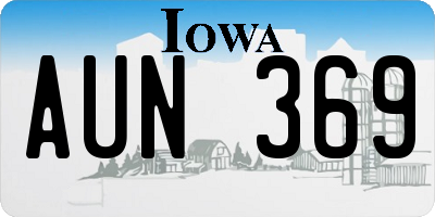 IA license plate AUN369