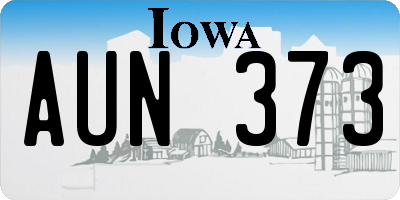 IA license plate AUN373