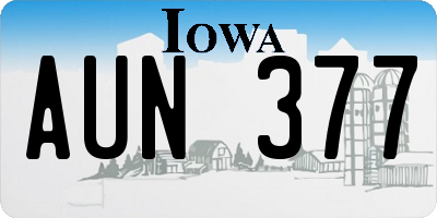 IA license plate AUN377