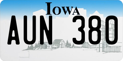 IA license plate AUN380