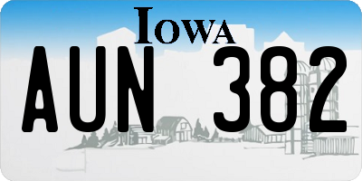IA license plate AUN382