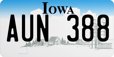 IA license plate AUN388