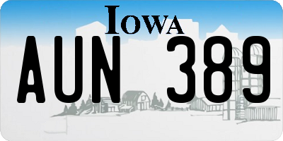 IA license plate AUN389