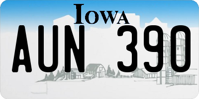 IA license plate AUN390